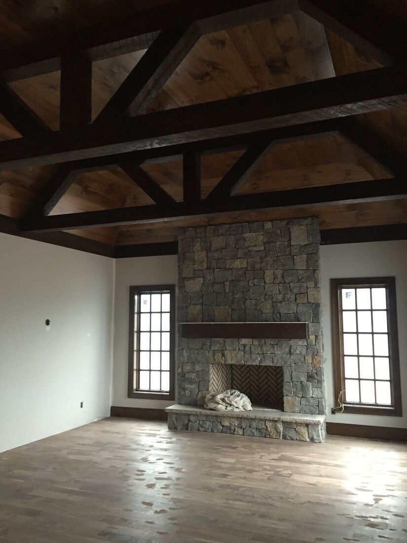 Finished interior with windows